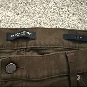 Banana Republic Olive Slim Fit Trousers 38X32